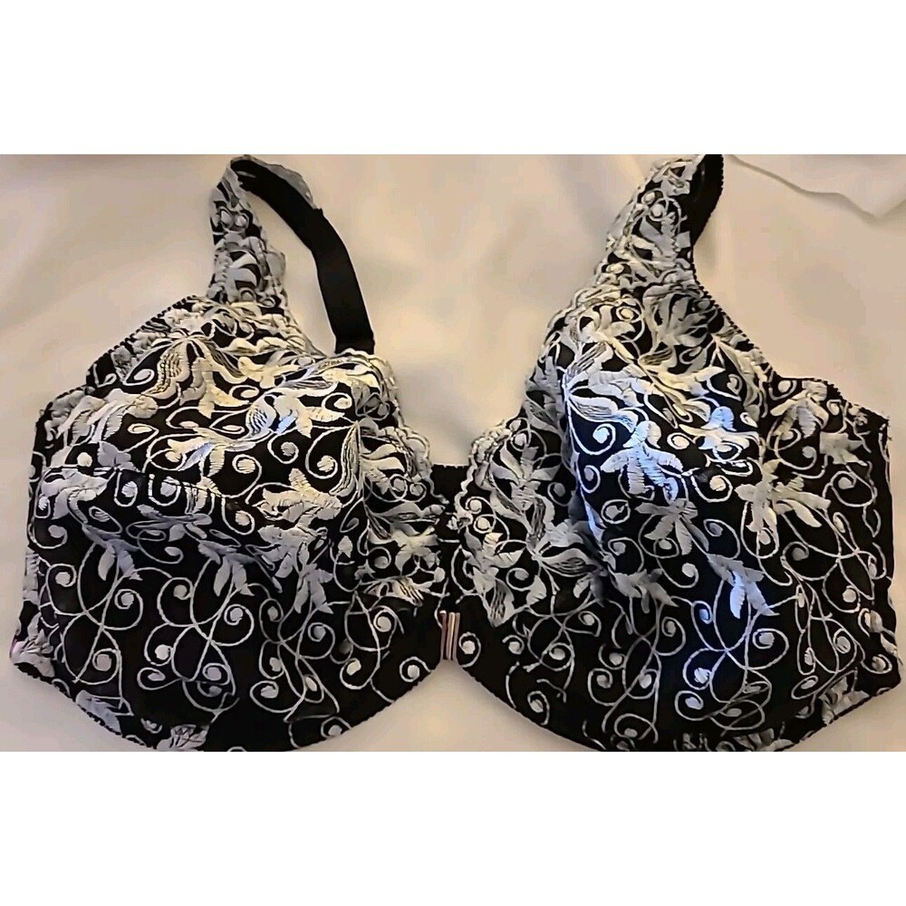 Amoureuse Front Closure Bra Sheer Lace Underwire Size 48DD
